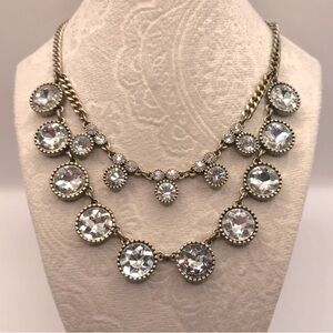 LOFT Antique Gold-Tone Double Layer Statement Necklace